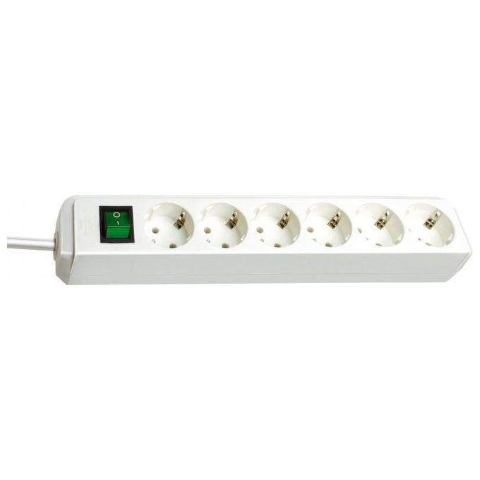 Brennenstuhl ECO-Line Ciabatta Elettrica 6 Uscite Bianco 1,5mt con Interruttore