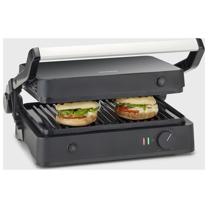 Severin KG 2398 SEVINI Lite Bistecchiera elettrica 1800 W piastre ceramica rimovibili termostato regolabile colore Nero