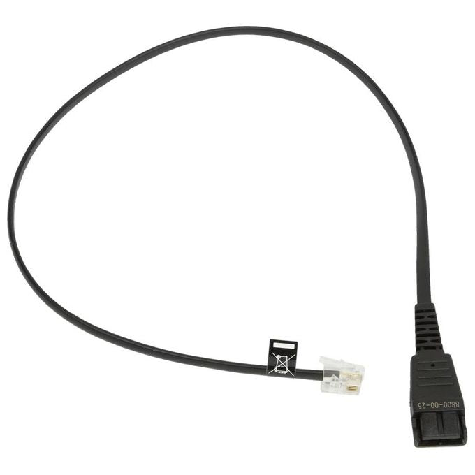 Jabra Cavo per cuffie RJ-10 (M) a disconnessione rapida (M) carbone per Jabra GN 2100, GN 2200 Duo, GN 2200 Mono Split