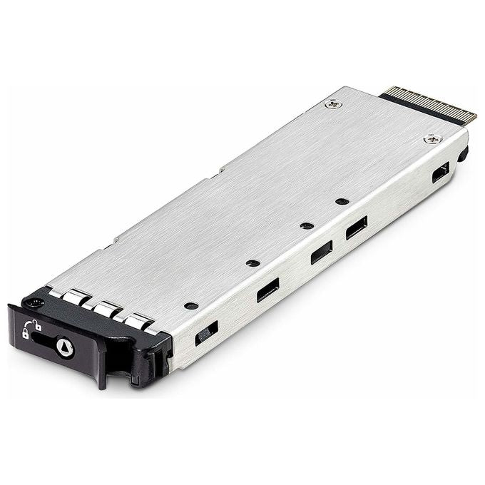 StarTech TR-M2-REMOVABLE-PCIE Vassoio per unita' SSD M.2 NVMe Supporto aggiuntivo Hot Swap con Chiusura a Chiave 2230 2242 2260 2280 colore Nero Argento