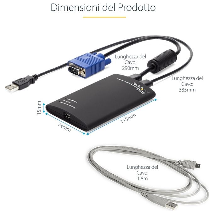 StarTech Laptop crash cart adapter portatile Console KVM a USB 2.0