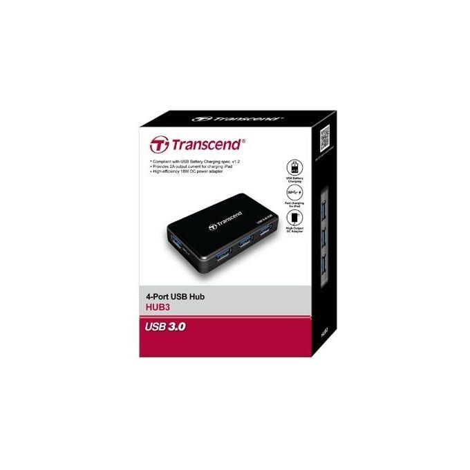 Transcend Flash Memory Hub Con 4 Porte Usb3 3 Porte Usb + 1 Fast Charging
