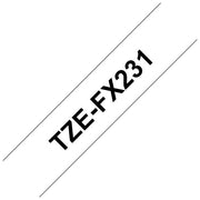 Brother Nastro Tz 12mm Nero Bianco Fless