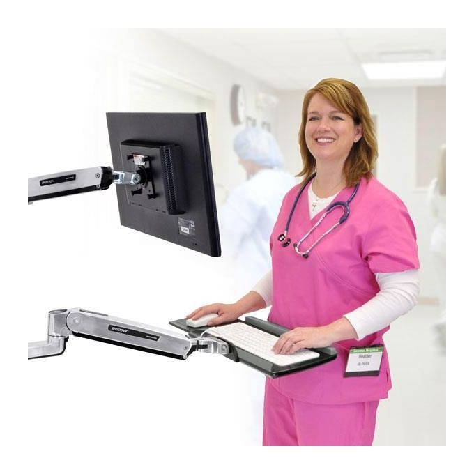 Ergotron LX Sit-Stand Wall Mount Keyboard Arm Montaggio a Parete per Tastiera-Mouse Alluminio Lucidato