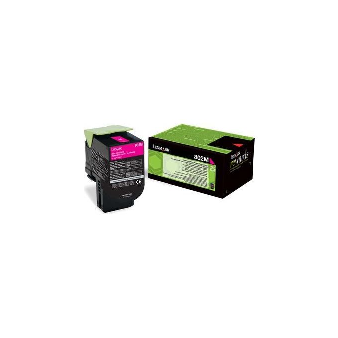 Lexmark 80C20M0 802M Toner Originale Stampa Laser Resa 1000 Pagine colore Magenta