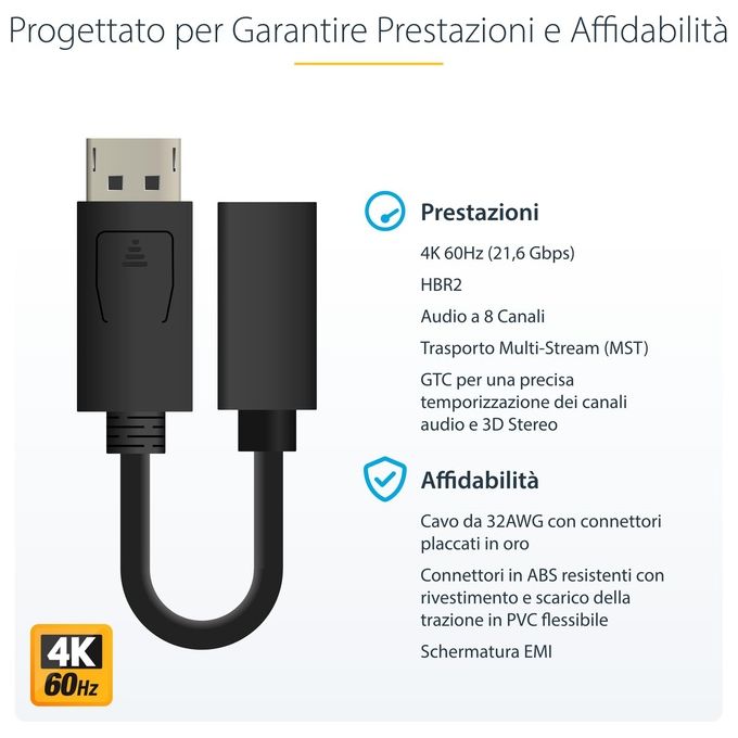 StarTech Cavo adattatore video DisplayPort a Mini DisplayPort M-F 15 cm