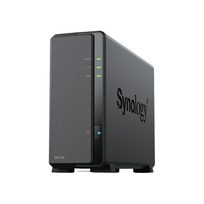 Synology DS124 DiskStation NAS Desktop 1 Bay SATA 1GB RAM CPU Realtek RTD1619B colore Nero