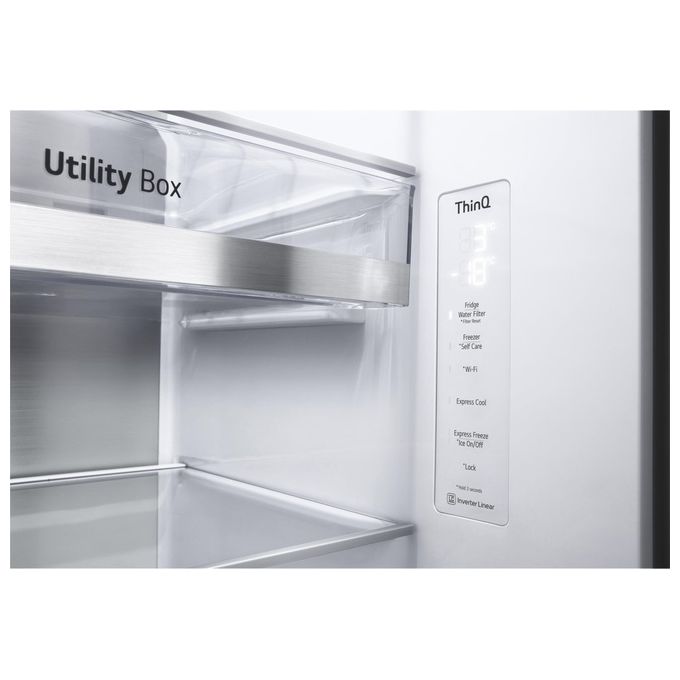 LG GSLV90PZAD Frigorifero Side by Side 635 L 179 cm Classe D 35 dB Total No Frost Wi-Fi Dispenser UVnano colore Inox