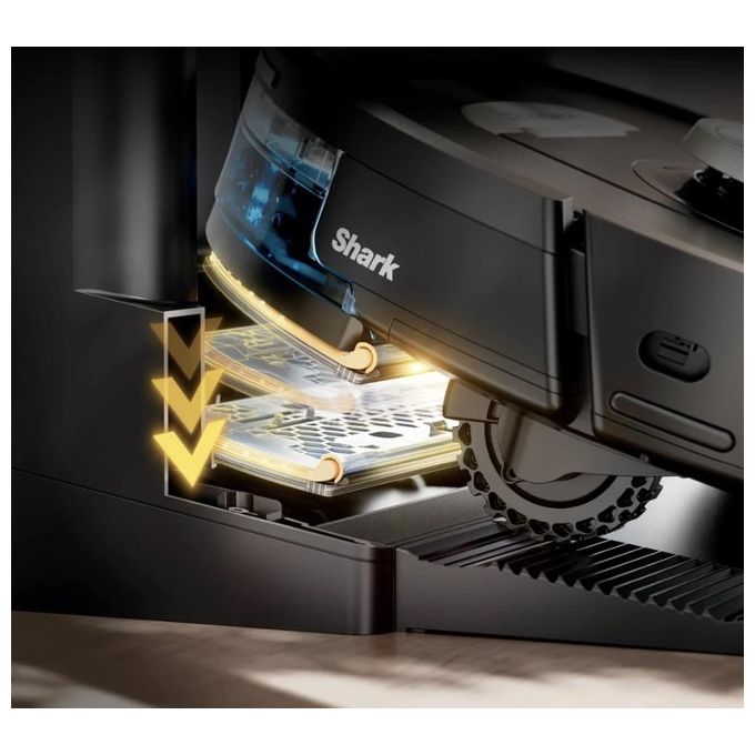 Shark RV2800ZEEU PowerDetect NeverTouch Pro Robot Aspirapolvere e Lavapavimenti 2 in 1 Navigazione 3D LiDAR Autonomia 100 min Wi-Fi-App colore Nero
