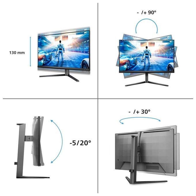 Philips 27M2N5500-00 Evnia 5000 Monitor PC 27'' 2560 x 1440 Pixel Quad HD 180 Hz 1 ms colore Grigio
