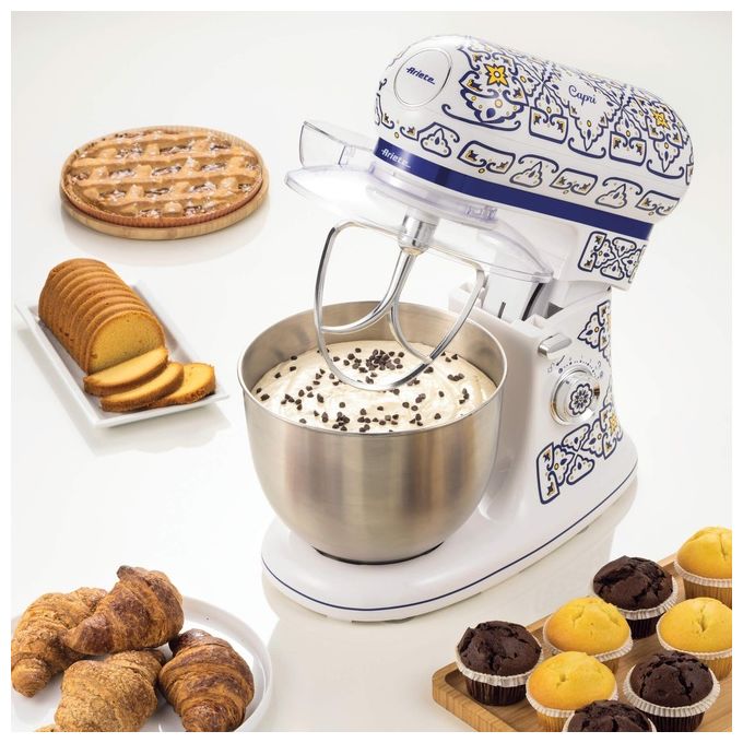 Ariete 1588 Capri Impastatrice Planetaria 1200 W 5,5 L 7 velocita' ciotola Acciaio Inox colore Bianco Azzurro