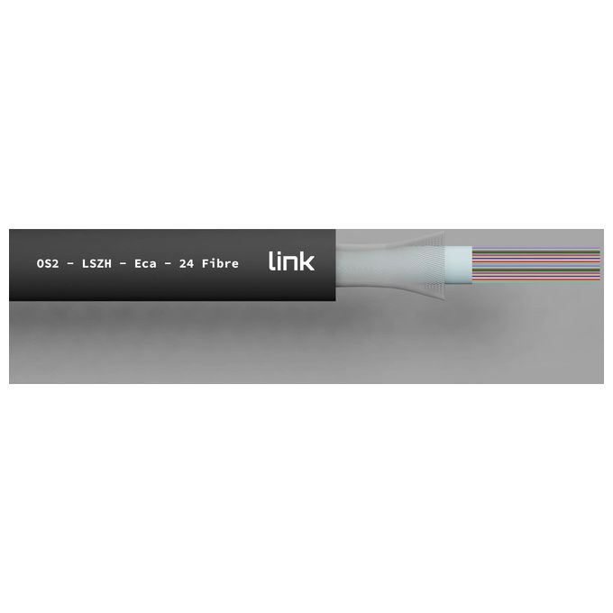 Link Cavo Fibra Ottica 24 Fibre Loose Os2 9-125 Nm Antiroditore Lszh Interno-Esterno Classe Eca