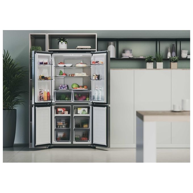 Hoover HHCR3818ENPL H-Fridge 700 Maxi Frigorifero 4 Porte 467 L 181,5 cm Classe E No Frost 35 dB colore Argento