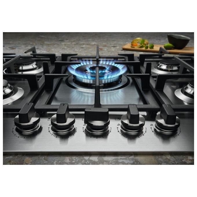 Electrolux KGU64361Z Piano cottura a gas Ultraflat 4 fuochi 1 bruciatore Wok multicorona Griglie in ghisa 60 cm Inox Antimpronta