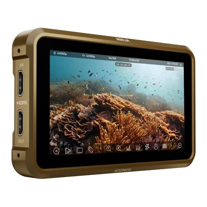 Atomos ATOMNJA004 Ninja Monitor-Registrator 5.2'' 1920x1080 Touch Screen 1000 cd-m² colore Marrone