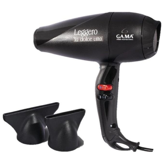 Ga.Ma LEGGERO GH2004 Asciugacapelli 2100 W motore DC 2 velocita' 3 temperature colpo d'aria fredda concentratore incluso (no diffusore) 540 g cavo 3 m Nero