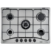 DeLonghi YAF57ASV Piano Cottura a Gas 5 Zone 1 Bruciatore Tripla Corona 68 cm Acciaio Inox