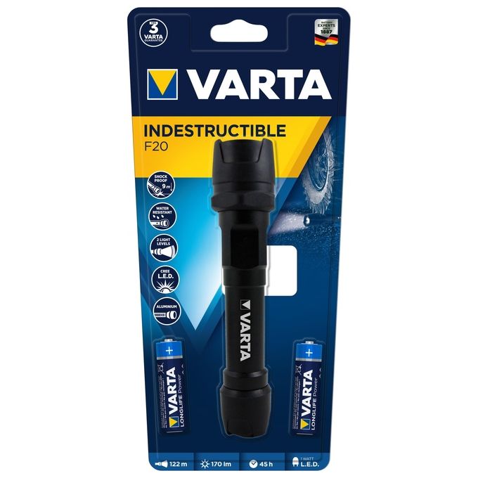 Torcia Varta Led Indestruct.+2Aa Con Pile