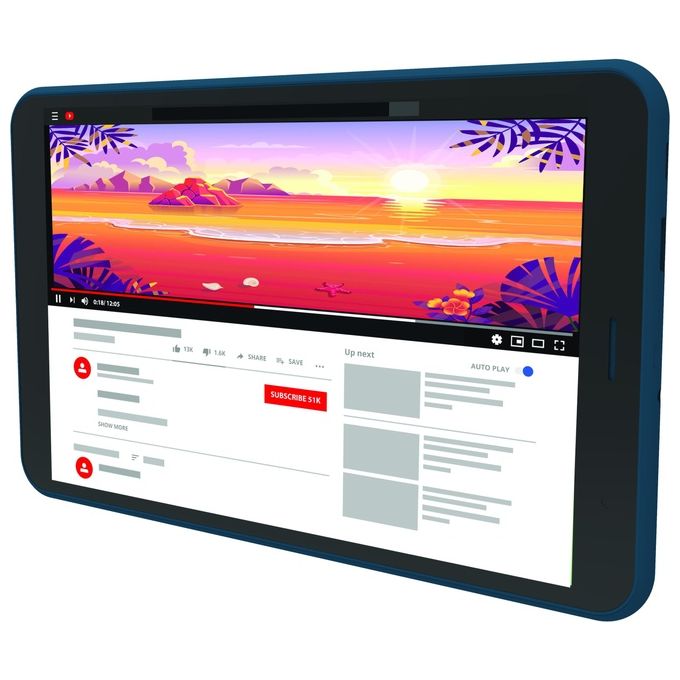 Mediacom M-SP8GY SmartPad Iyo 8 Tablet Android 14 8'' 3 GB RAM 32 GB Wi-Fi 6 Rockchip RK3562 colore Nero Blu