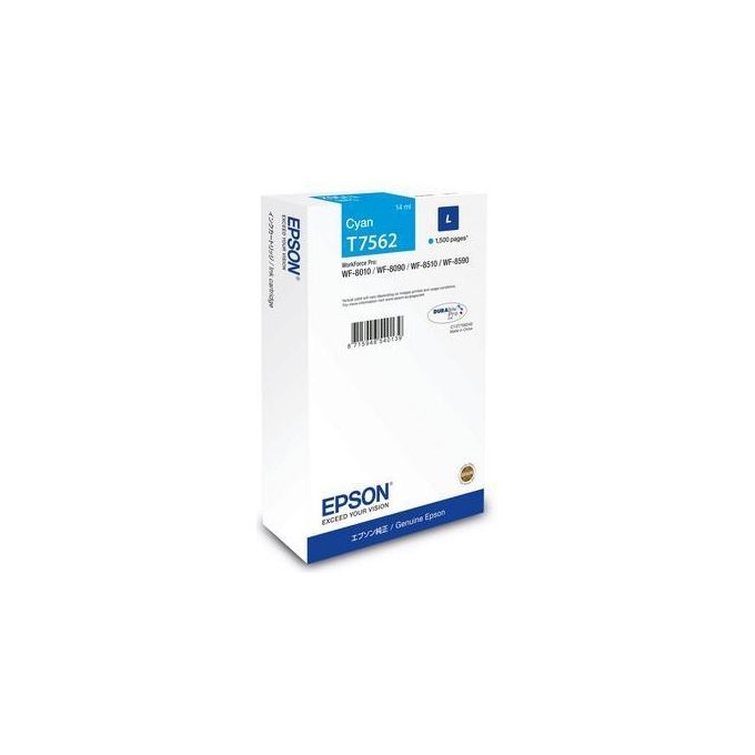 Epson C13T75624N Serie WF-8xxx Cartuccia d'inchiostro originale a pigmenti Durabrite Ultra 14 ml resa ~1500 pagine colore Ciano