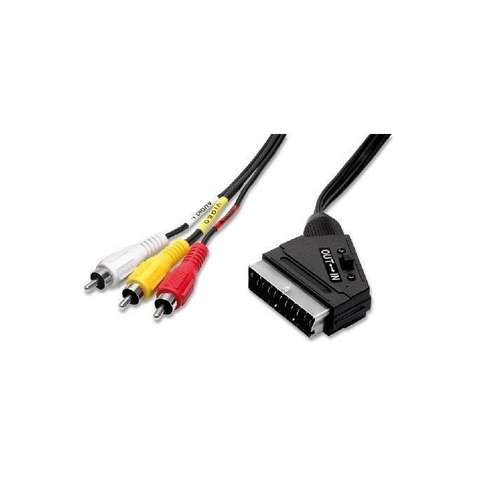 Nuova Video Suono 11-03 Cavo scart 3 rca a-v + commutatore in-out - l. 1,5 mt.