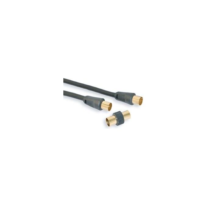 NuovaVideosuono 9-53 Cavo Coassiale Antenna RG59 IEC 9.5 mm 75 Ω Connettori Gold Maschio Femmina 3 m colore Nero
