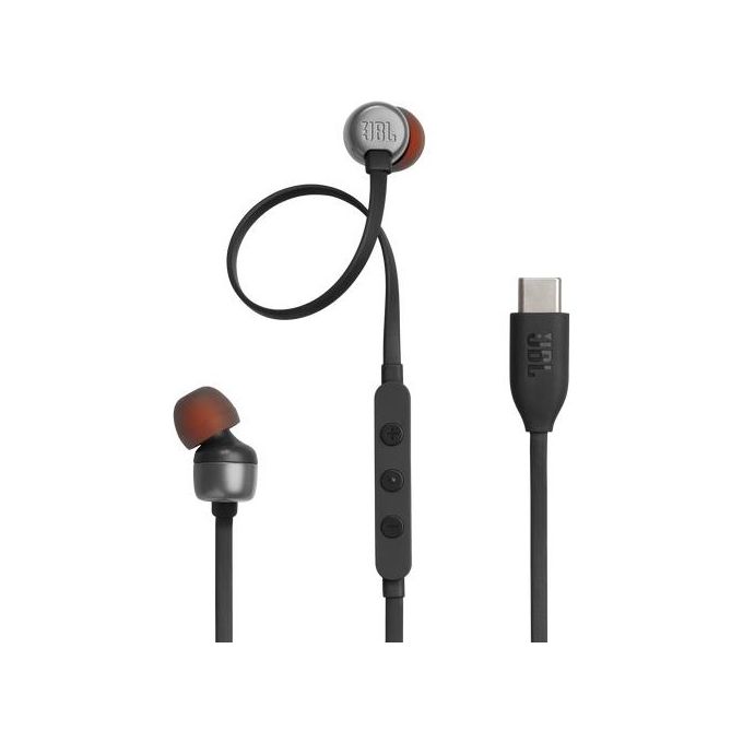 JBL Tune 310C Headphones Wired In-Ear Headphones Pure Bass Sound Microphone and USB-C Port Black