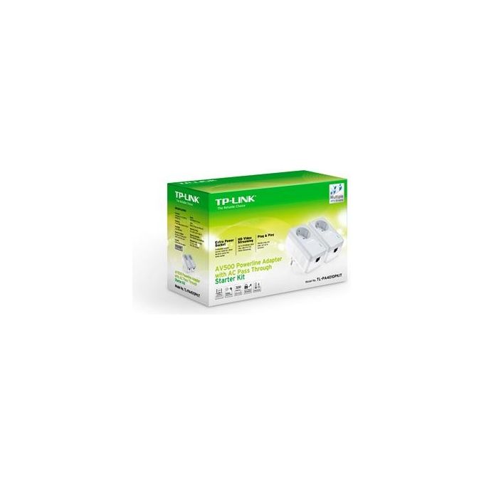 TP-LINK TL-PA4010PKIT Powerline 500m  ac Pass-through homeplug Av-supp.multiple iptv nano 2 Pz