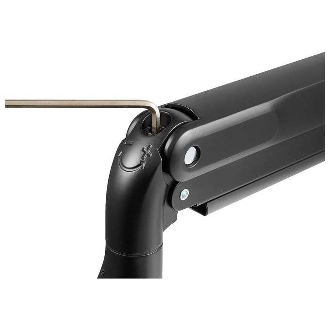 V7 DM1HDD Supporto per Doppio Monitor con Barra a Molla a Gas Regolabile in Altezza Rotazione ±32° Inclinazione -22° +45° VESA 75x75 100x100 mm colore Nero
