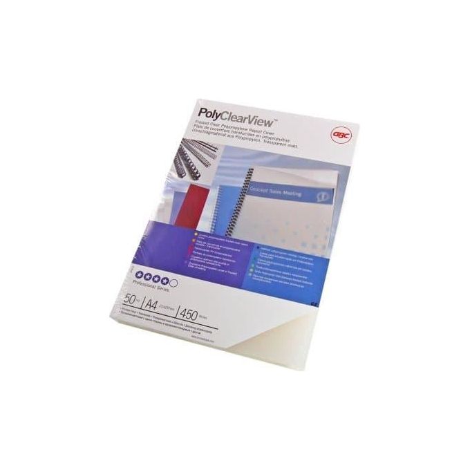 Gbc Confezione 100 Copertine Rilegatura Polyclear 300mic Ghiaccio