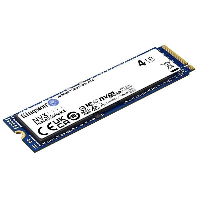 Kingston SNV3S4000G NV3 SSD Interno M.2 2280 4TB PCIe 4.0 NVMe 6000MB-s 5000MB-s colore Nero