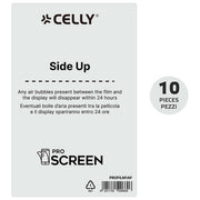 Celly PROFILM10AF Pellicola Proteggischermo Trasparente Universale 10 Pezzi in PET con Trattamento Anti-impronte colore Trasparente