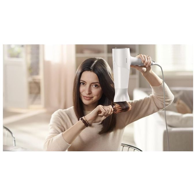 Philips BHD501-20 5000 Series Asciugacapelli 2100W Motore DC ThermoProtect 4x Ionic Care 6 Impostazioni Concentratore Diffusore colore Bianco