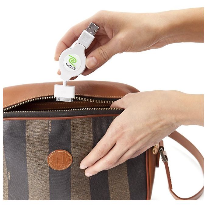 Retrak Cavo iPod e iPhone Usb 2.0 Retrattile Syn-charge Bianco