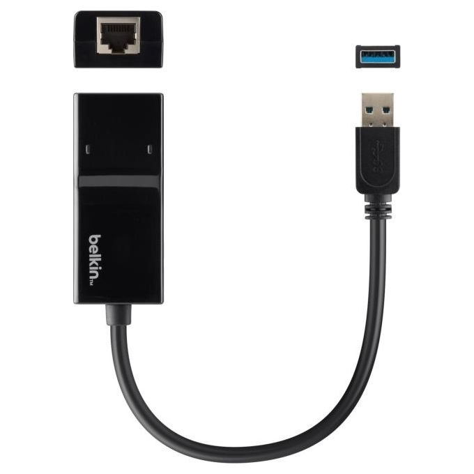 Belkin Adattatore da Usb-A 3.0 a Gigabit Ethernet Nero