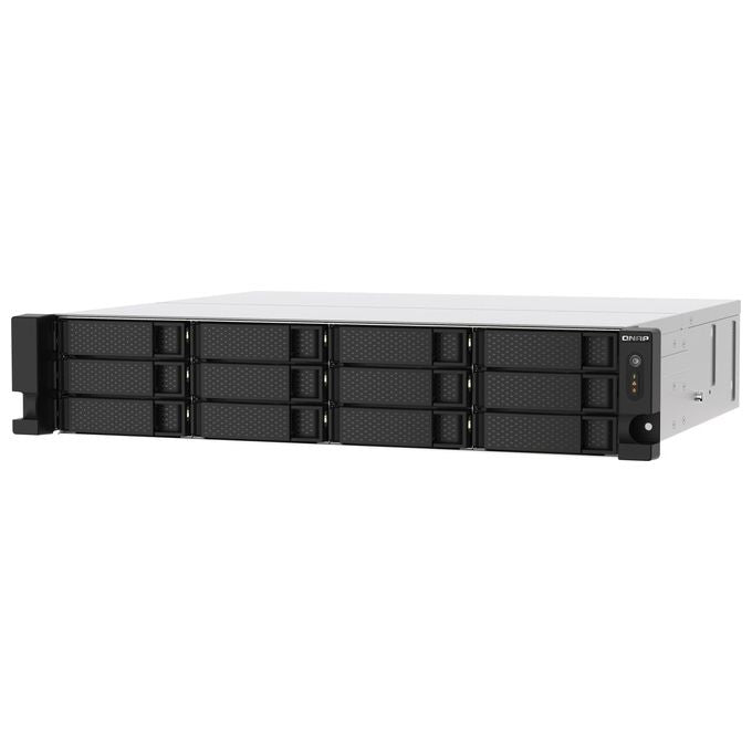 QNAP TS-1273AU-RP-8G TS-1273AU-RP-8G NAS Rack 2U Ryzen V1500B 8 GB DDR4 12 Bay 2.5GbE colore Nero Grigio Alluminio