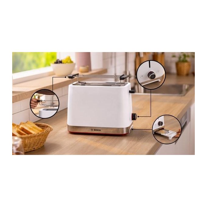 Bosch TAT4M221 MyMoment Tostapane 2 Fette 950 W Bianco