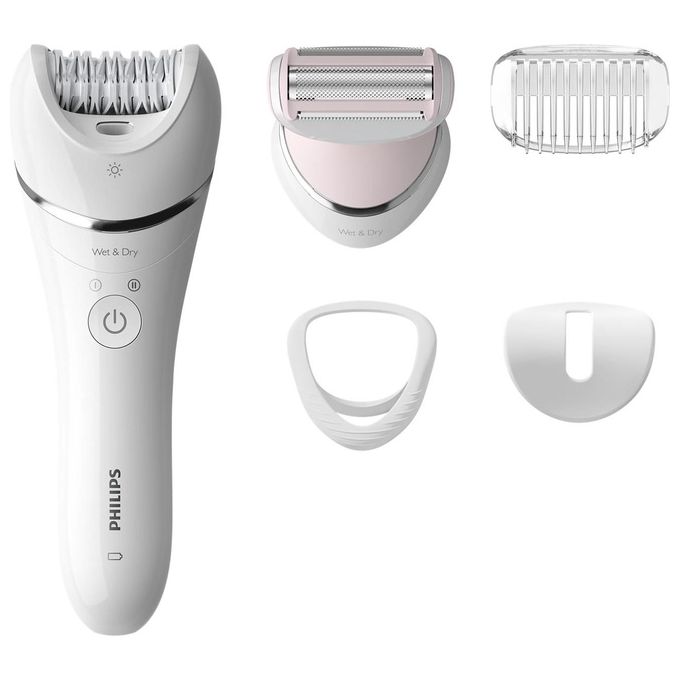 Philips BRE710-00 Serie 8000 Epilatore Wet and Dry Senza Fili 32 Dischi colore Bianco