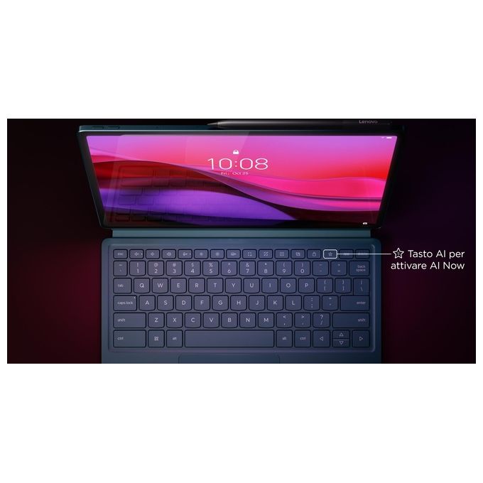 Lenovo ZAEG0015IT Yoga Tab Plus Tablet Android 12.7'' 3K Snapdragon 8 Gen 3 16 GB RAM 256 GB Wi-Fi 7 Android 14 Tastiera e Pennino inclusi colore Tidal Teal