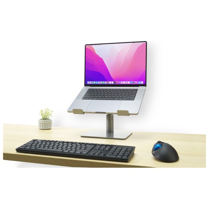 Kensington K50424WW Supporto Universale per Laptop Altezza Regolabile 151-200 mm Inclinazione 0-45° Materiale Acciaio Alluminio Silicone colore Argento
