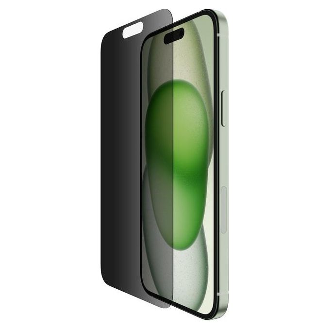 Belkin Vetro Tempered Glass Antimicrobico Privacy per iPhone 15 Plus-14 Pro Max