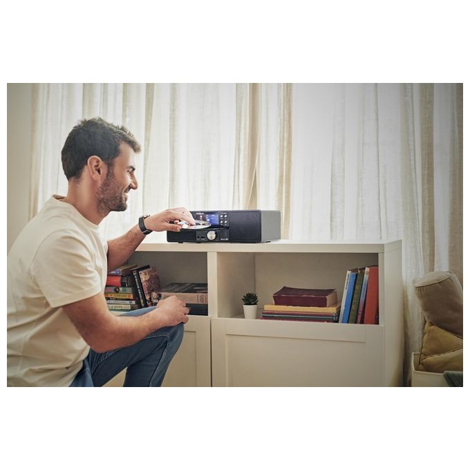 Panasonic SC-DM202EG-K Sistema Micro Hi-Fi con Lettore CD Radio DAB+ FM USB Bluetooth 24 W Display TFT 2,4'' colore Nero