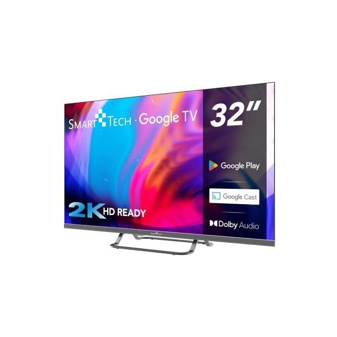 Smart-Tech 32HG01V Smart TV 32'' HD DLED Google TV DVB-T2 DVB-C DVB-S2 Wi-Fi Bluetooth 3 HDMI Classe E colore Grigio