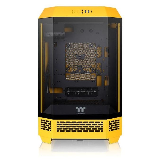 Thermaltake CA-1Y4-00S4WN-00 The Tower 300 Micro Tower PC Case Fattore di forma Micro ATX e Mini ITX con Pannelli in Vetro Temperato colore Giallo