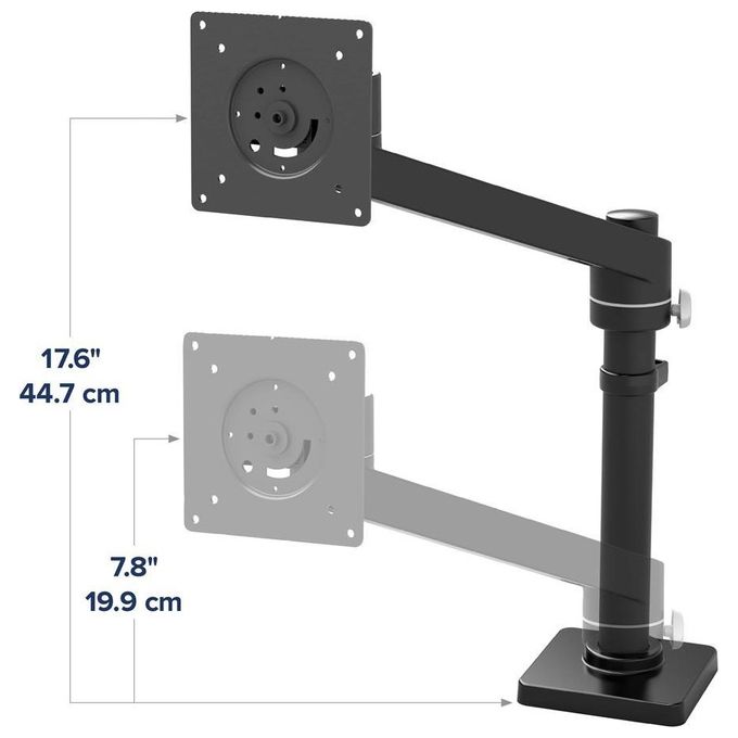 ERGOTRON 45-669-224 NX Monitor Arm Supporto per Monitor Singolo fino a 34'' e 8 Kg VESA 75x75 100x100 mm Rotazione 360° Inclinazione 30° Altezza Regolabile 199-447 mm colore Nero