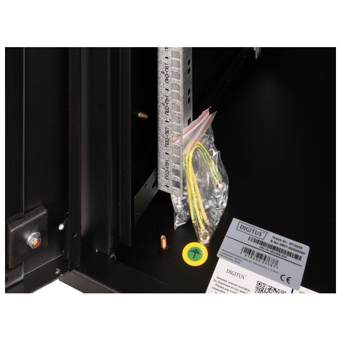 Digitus DN-19 16U-6-6-SW Unique Armadio Rack a Parete 19'' 16U 100 Kg IP20 porta in vetro colore Nero