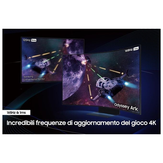Samsung LS55CG970NUXEN Odyssey Ark 2ª Gen. Monitor Gaming Curvo 55'' UHD 4K 165Hz 1ms HDR10+ Quantum Mini LED colore Nero