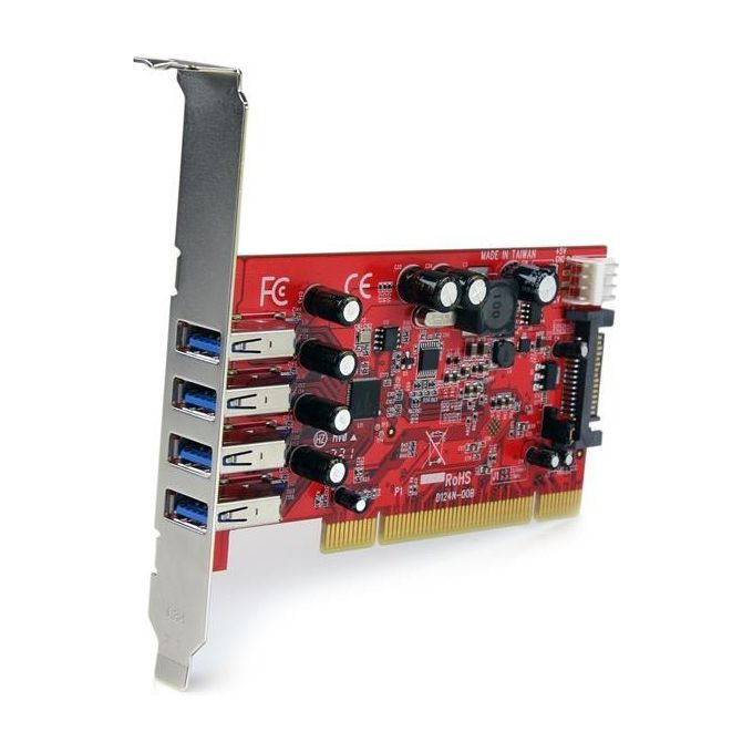 StarTech Scheda Pci con 4 porte USB 3.0 SuperSpeed con alimentazione SATA-SP4