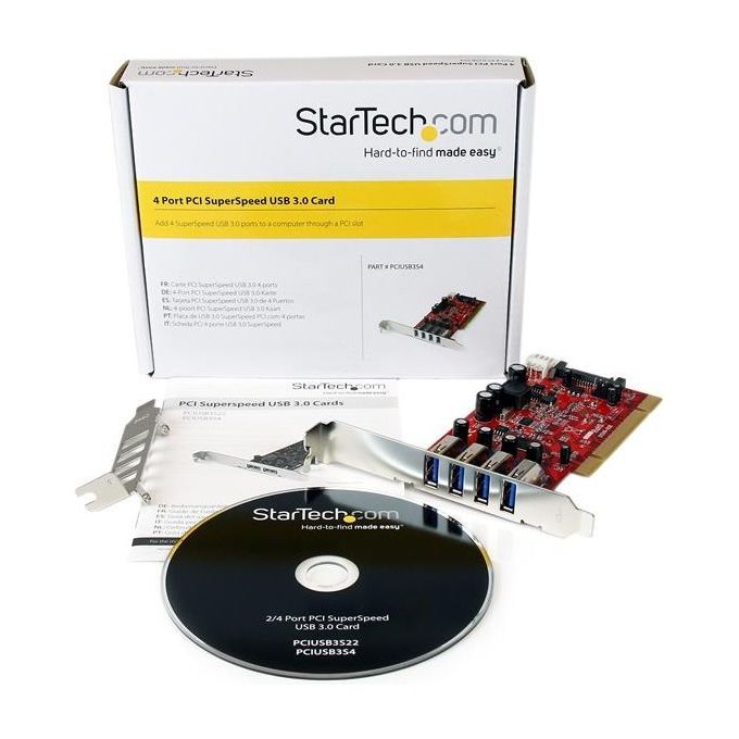 StarTech Scheda Pci con 4 porte USB 3.0 SuperSpeed con alimentazione SATA-SP4