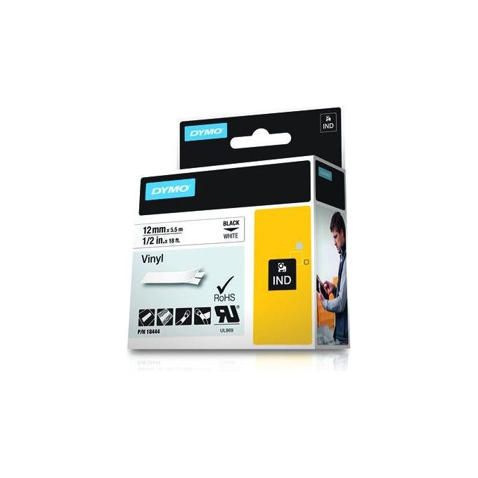 Dymo Nastro da 12mmx5.5m Vinile N B
